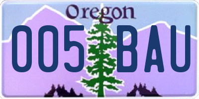 OR license plate 005BAU