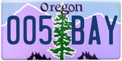 OR license plate 005BAY