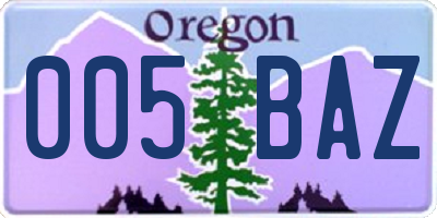 OR license plate 005BAZ
