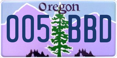 OR license plate 005BBD