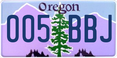 OR license plate 005BBJ
