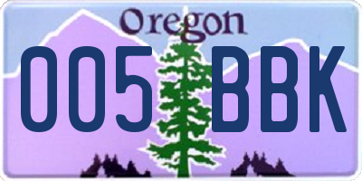 OR license plate 005BBK