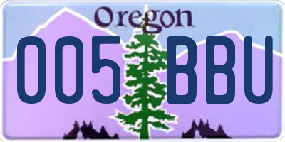OR license plate 005BBU