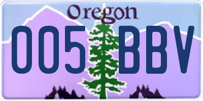 OR license plate 005BBV
