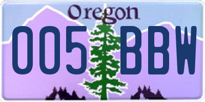 OR license plate 005BBW
