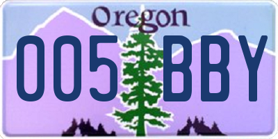 OR license plate 005BBY