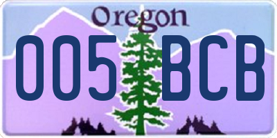 OR license plate 005BCB