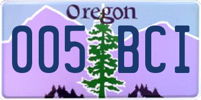 OR license plate 005BCI