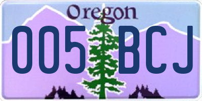 OR license plate 005BCJ