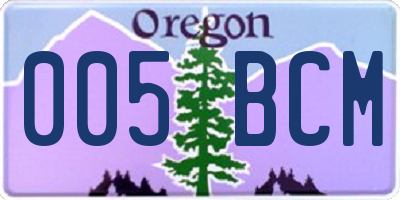 OR license plate 005BCM