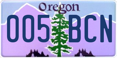 OR license plate 005BCN