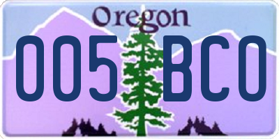 OR license plate 005BCO