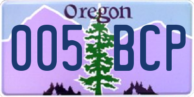 OR license plate 005BCP