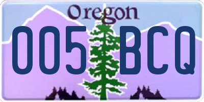 OR license plate 005BCQ