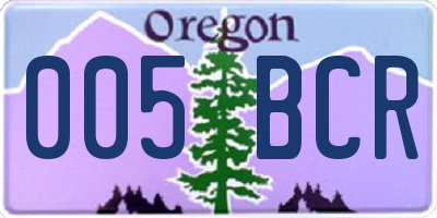 OR license plate 005BCR