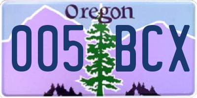 OR license plate 005BCX