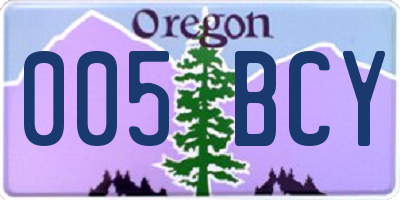 OR license plate 005BCY
