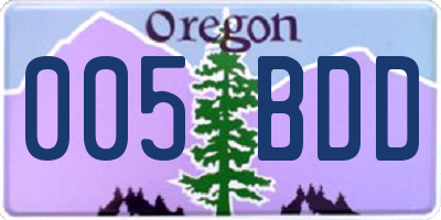 OR license plate 005BDD