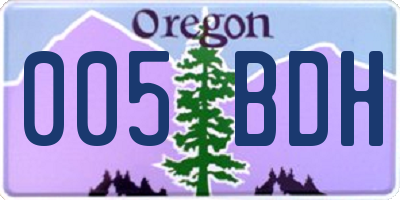 OR license plate 005BDH