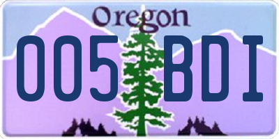 OR license plate 005BDI