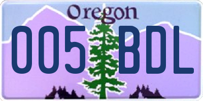 OR license plate 005BDL