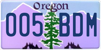 OR license plate 005BDM