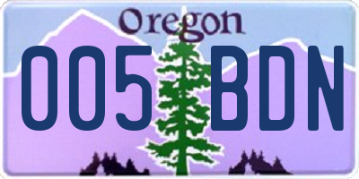 OR license plate 005BDN