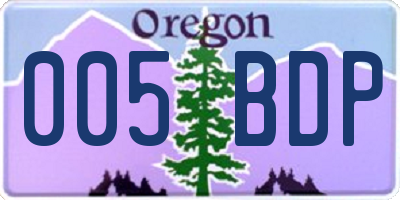OR license plate 005BDP