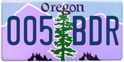 OR license plate 005BDR