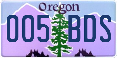OR license plate 005BDS