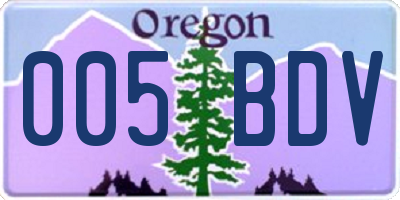 OR license plate 005BDV