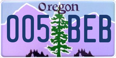 OR license plate 005BEB