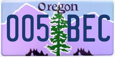 OR license plate 005BEC