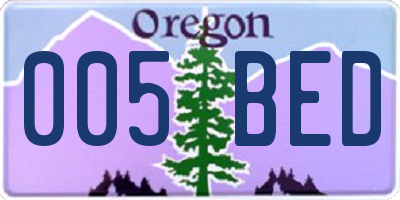 OR license plate 005BED