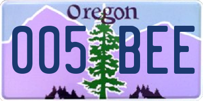 OR license plate 005BEE