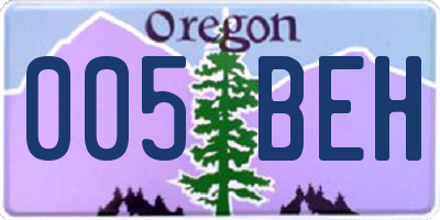 OR license plate 005BEH