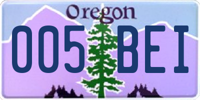 OR license plate 005BEI