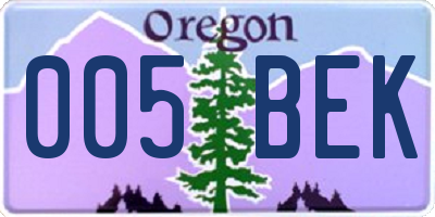 OR license plate 005BEK