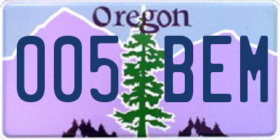 OR license plate 005BEM