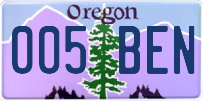 OR license plate 005BEN