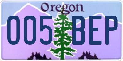 OR license plate 005BEP