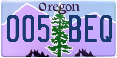 OR license plate 005BEQ