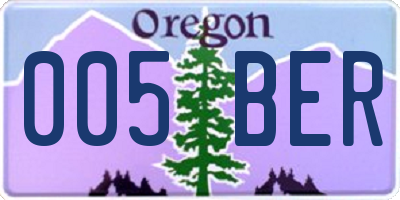 OR license plate 005BER