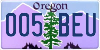 OR license plate 005BEU