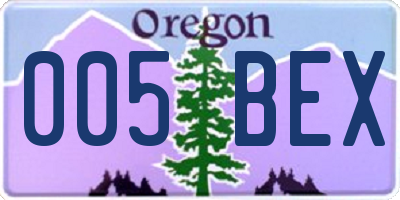 OR license plate 005BEX