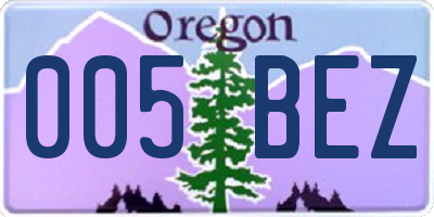 OR license plate 005BEZ