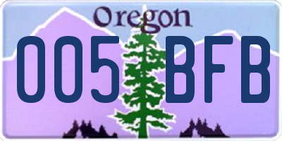 OR license plate 005BFB