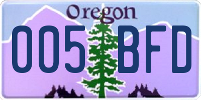 OR license plate 005BFD