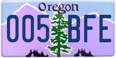 OR license plate 005BFE