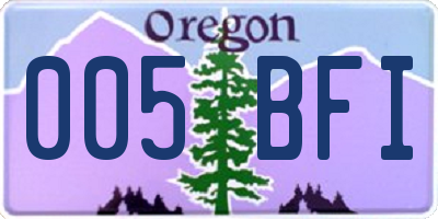 OR license plate 005BFI